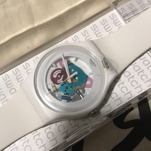 SWATCH "WHITE LACQUERED" WATCH - SUOW100 (UNISEX)